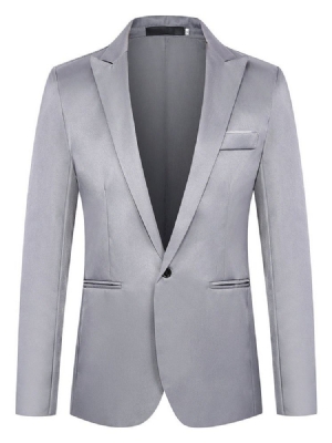 Blazer Pour Homme À Un Bouton Et À Revers Cranté