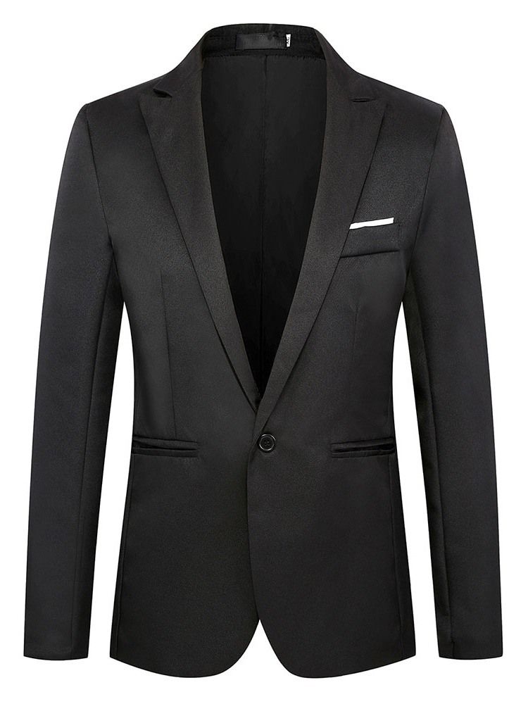 Blazer Pour Homme À Un Bouton Et À Revers Cranté