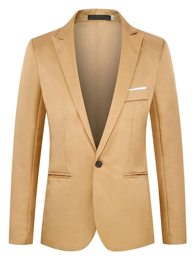 Blazer Pour Homme À Un Bouton Et À Revers Cranté