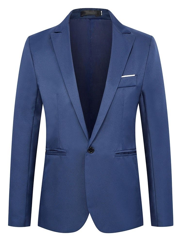 Blazer Pour Homme À Un Bouton Et À Revers Cranté