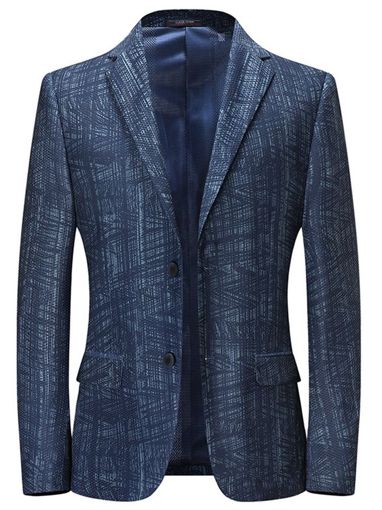 Blazer Pour Hommes Avec Bouton À Revers Cranté Et Bloc De Couleur