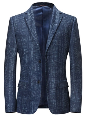 Blazer Pour Hommes Avec Bouton À Revers Cranté Et Bloc De Couleur