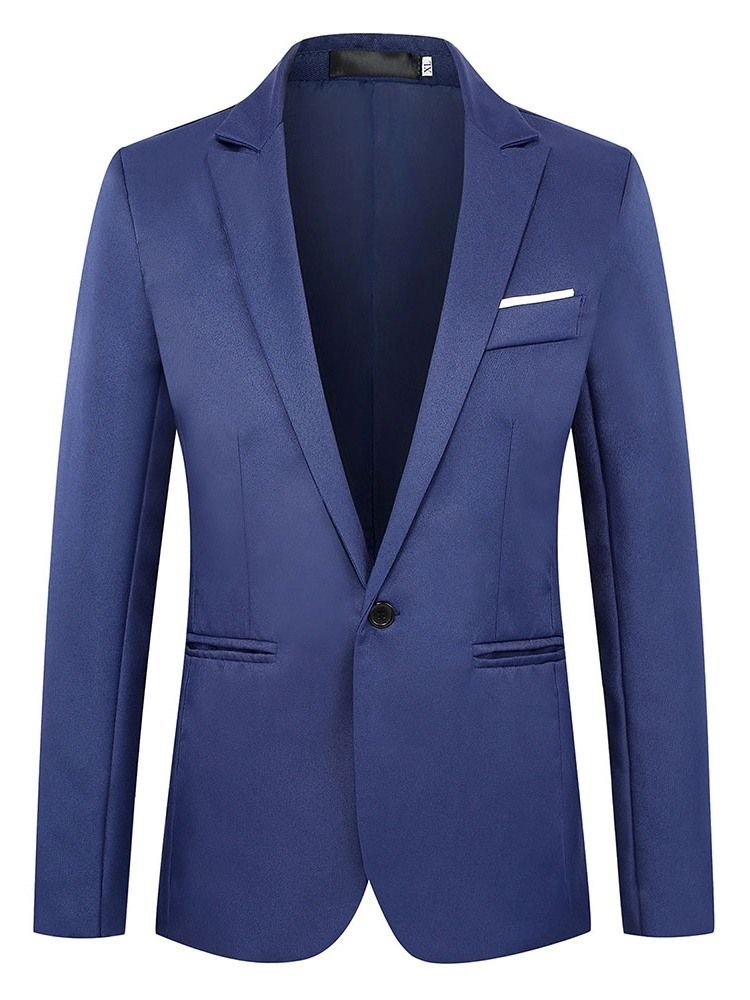 Blazer Pour Hommes À Un Bouton Et Revers Cranté