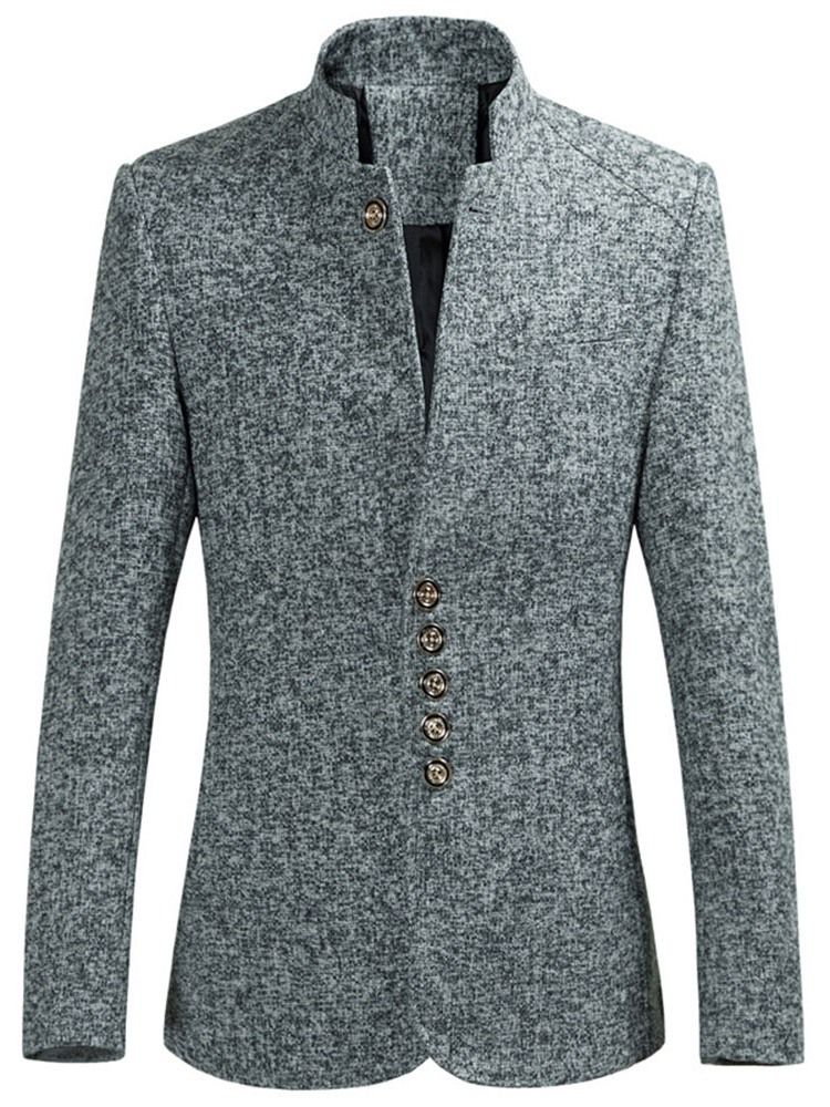 Blazer De Loisirs À Col Mandarin Pour Hommes