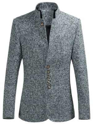 Blazer De Loisirs À Col Mandarin Pour Hommes