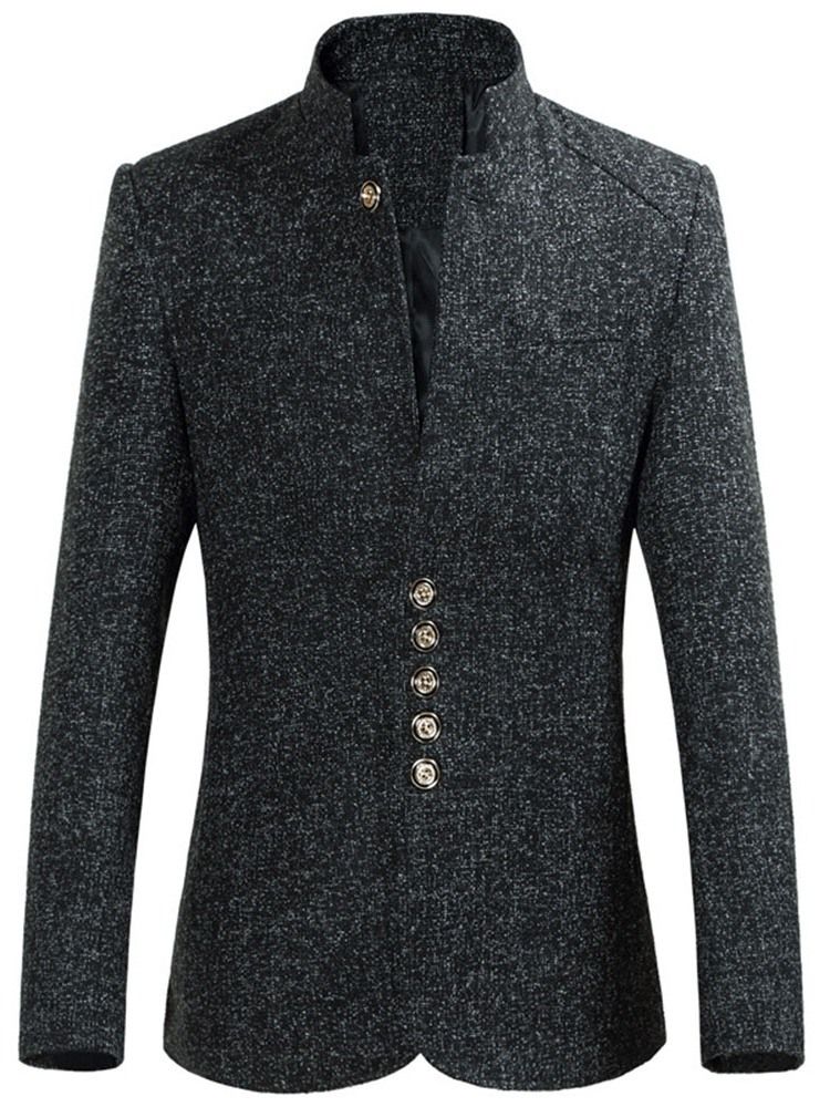 Blazer De Loisirs À Col Mandarin Pour Hommes