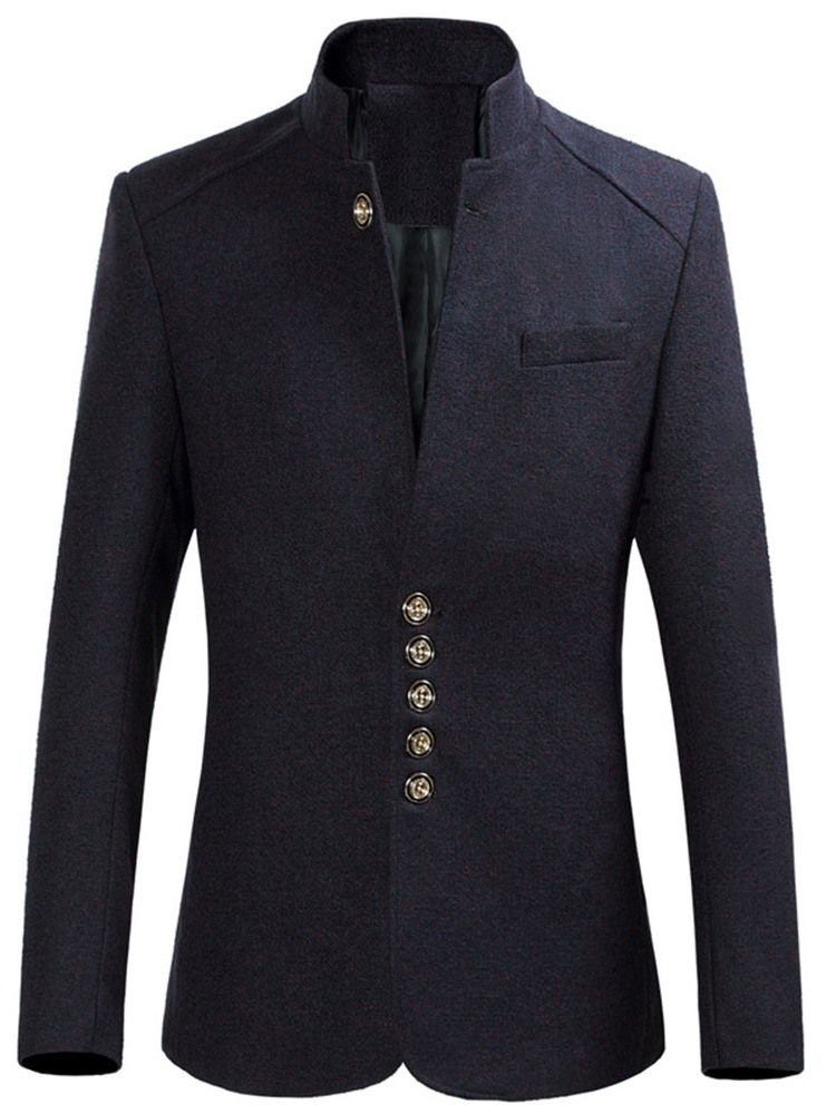 Blazer De Loisirs À Col Mandarin Pour Hommes