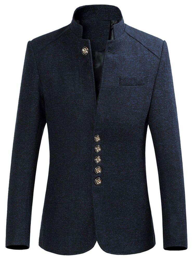 Blazer De Loisirs À Col Mandarin Pour Hommes