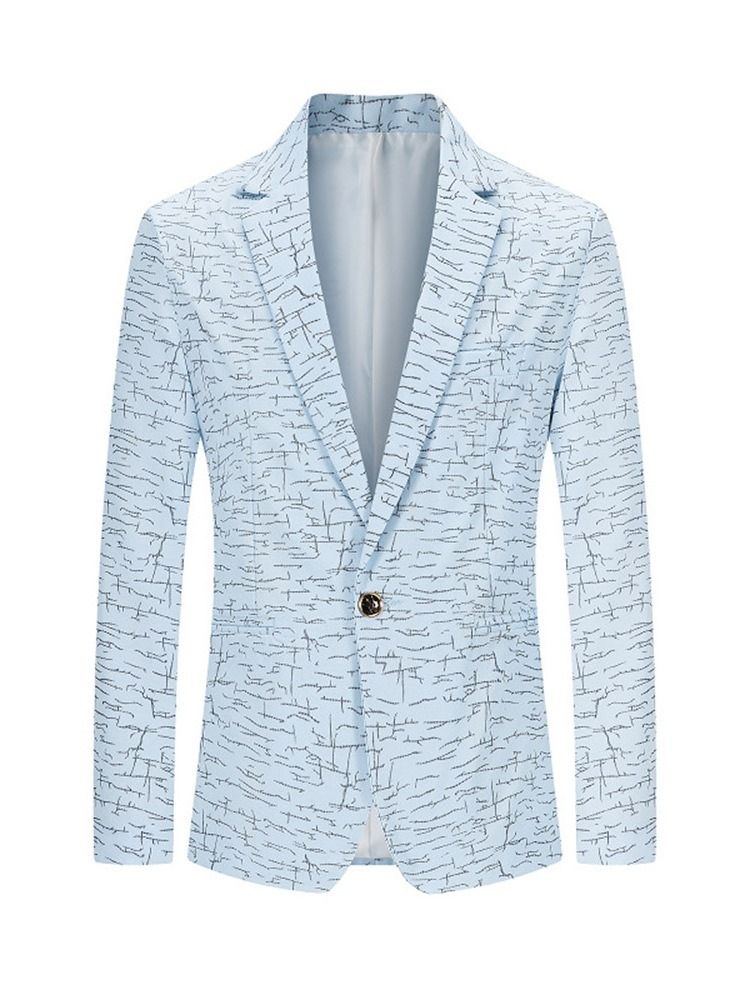 Blazer De Loisirs Décontracté Pour Hommes À Revers Cranté