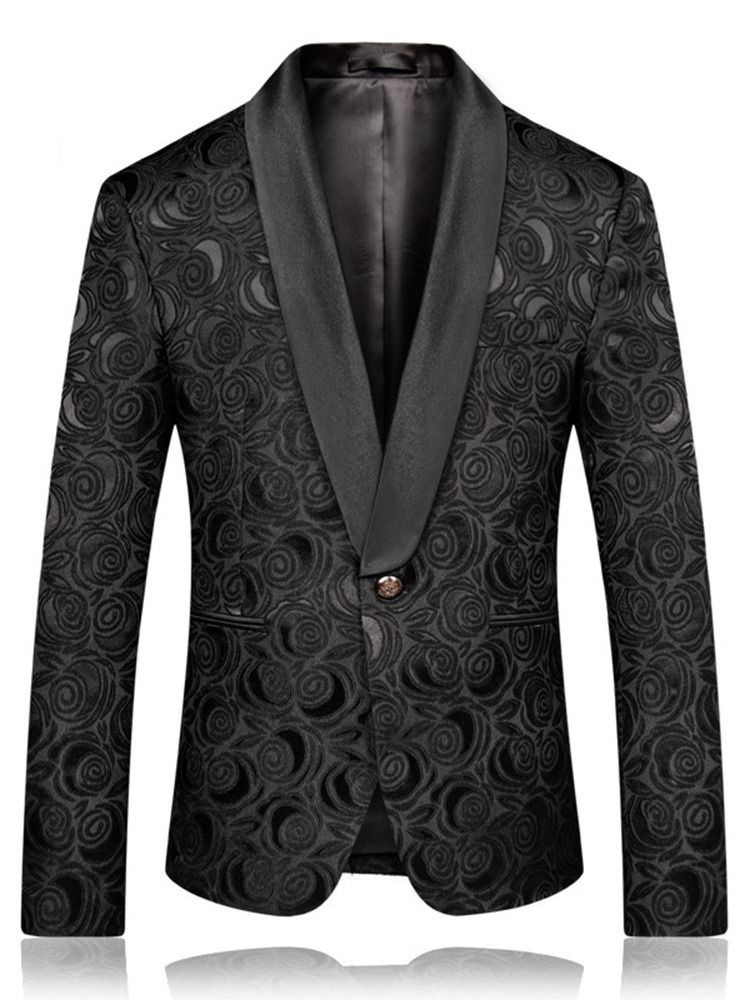 Blazer De Loisirs Géométrique Pour Hommes Avec Bouton À Revers Cranté