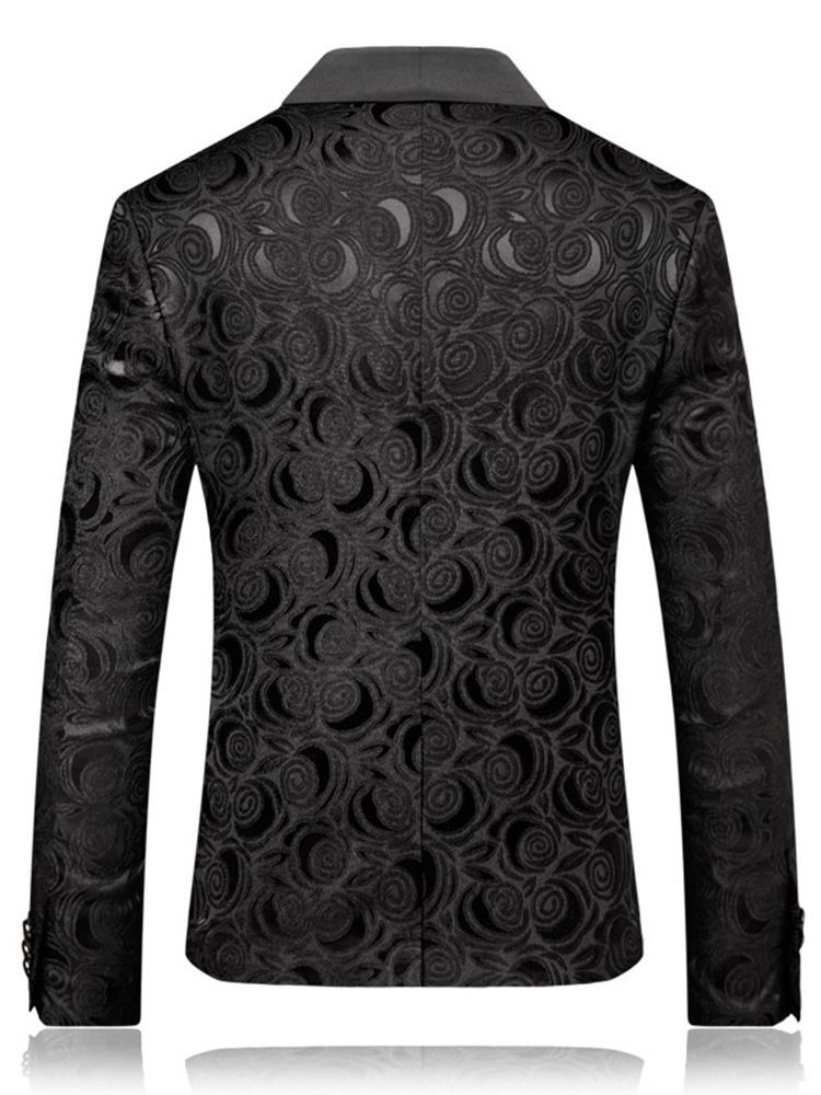 Blazer De Loisirs Géométrique Pour Hommes Avec Bouton À Revers Cranté