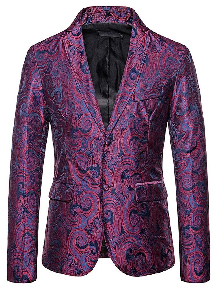 Blazer De Loisirs Pour Hommes Avec Patchwork Et Revers Crantés