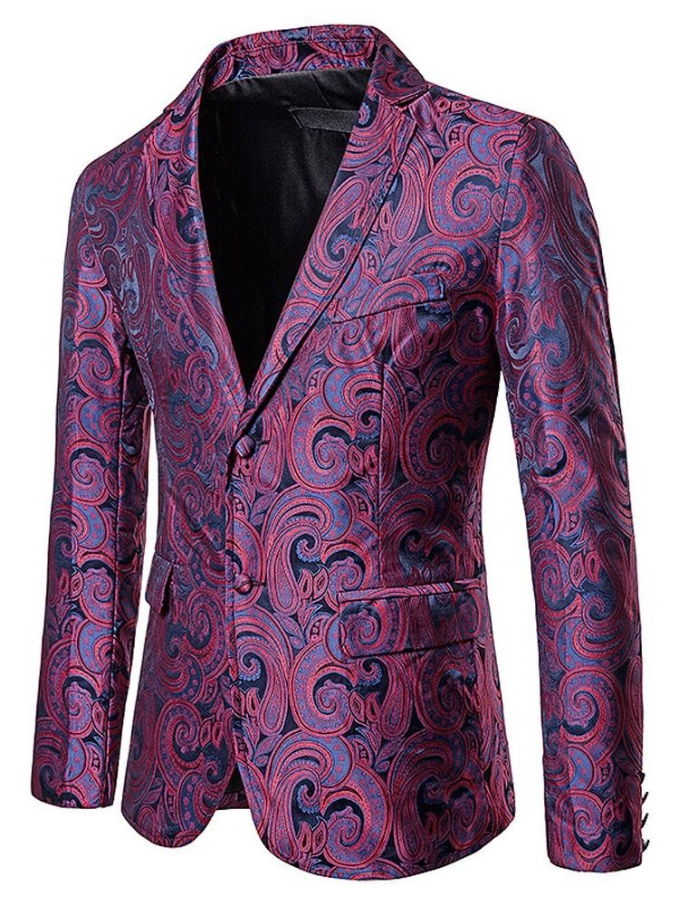 Blazer De Loisirs Pour Hommes Avec Patchwork Et Revers Crantés