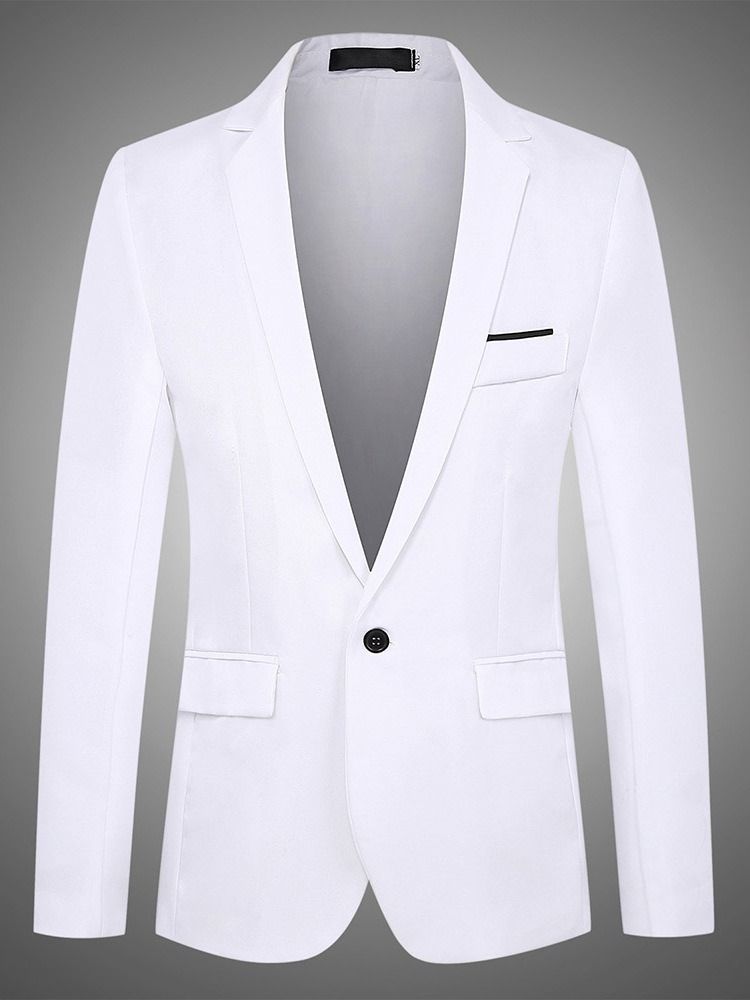 Blazer De Loisirs Pour Hommes À Bouton Ol À Revers Cranté