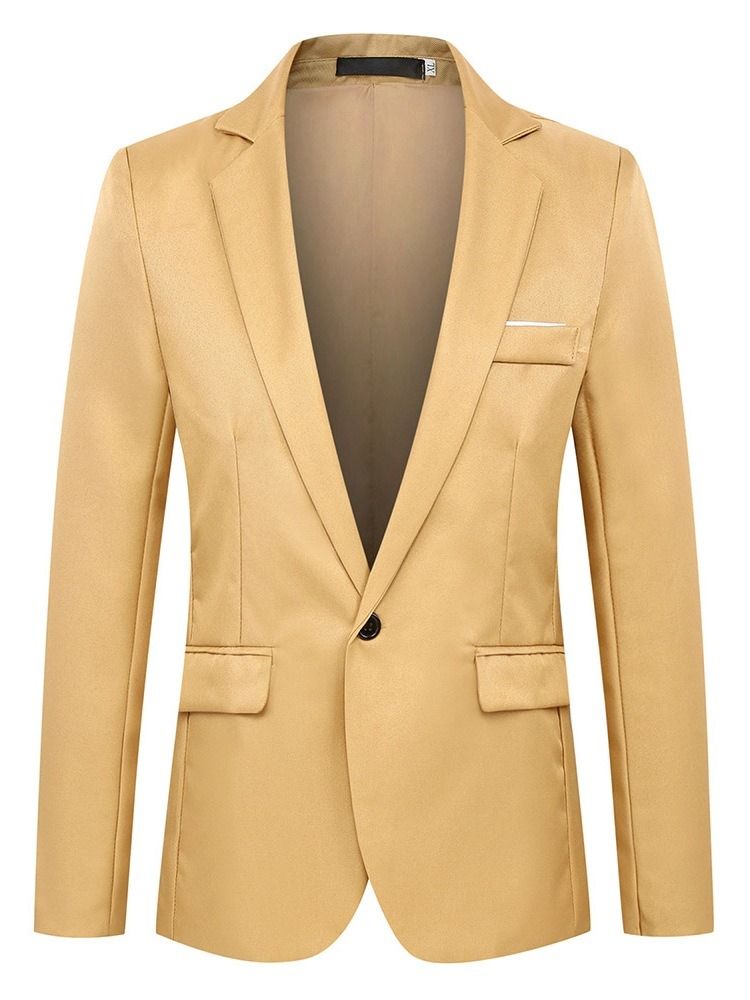 Blazer De Loisirs Pour Hommes À Bouton Ol À Revers Cranté