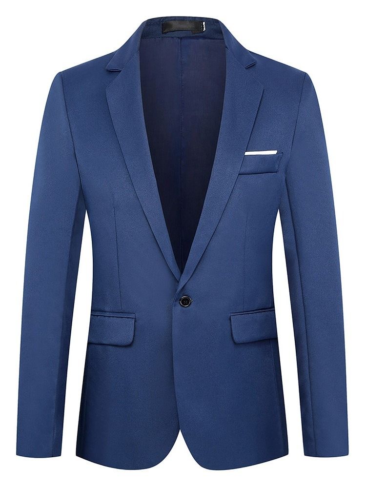 Blazer De Loisirs Pour Hommes À Bouton Ol À Revers Cranté