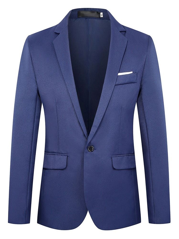 Blazer De Loisirs Pour Hommes À Bouton Ol À Revers Cranté