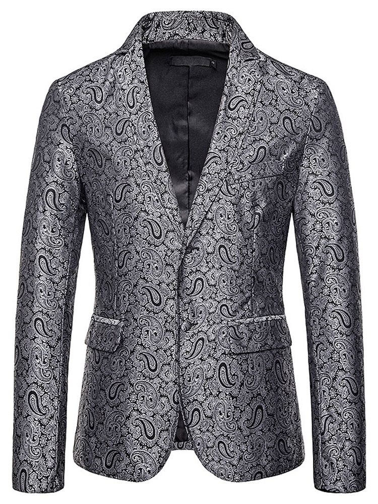 Blazer De Loisirs Pour Hommes À Boutonnage Simple Et Revers Crantés