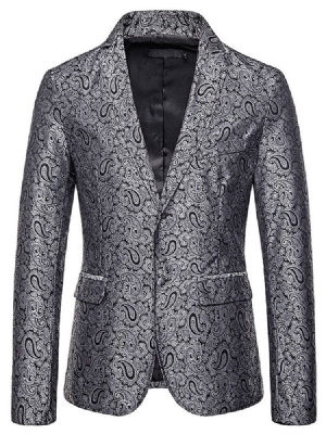 Blazer De Loisirs Pour Hommes À Boutonnage Simple Et Revers Crantés