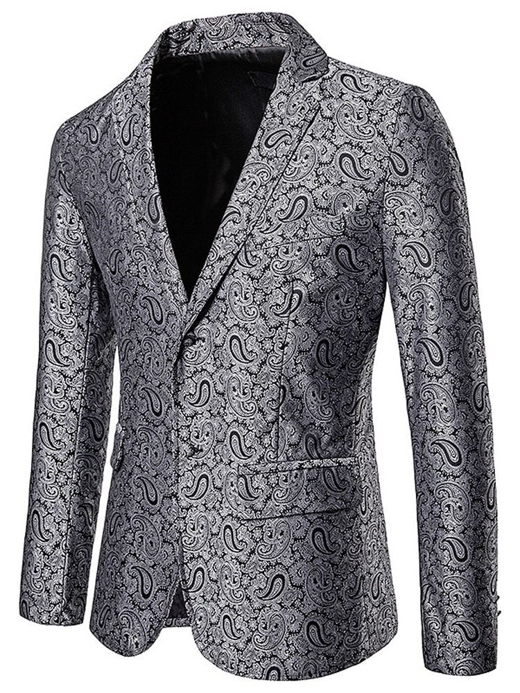 Blazer De Loisirs Pour Hommes À Boutonnage Simple Et Revers Crantés