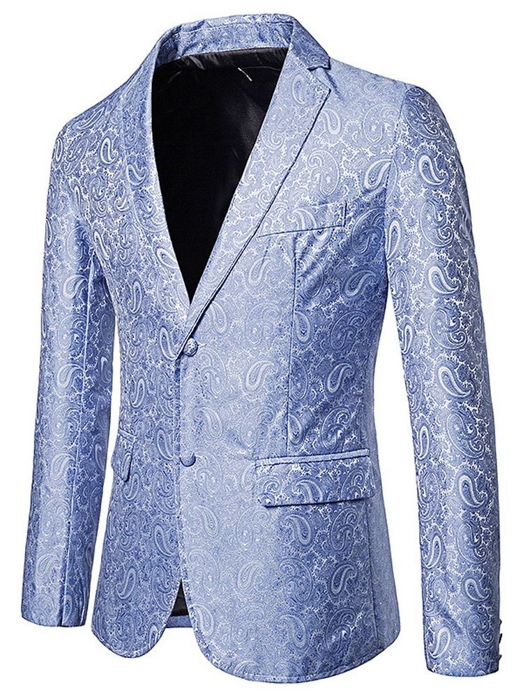 Blazer De Loisirs Pour Hommes À Boutonnage Simple Et Revers Crantés