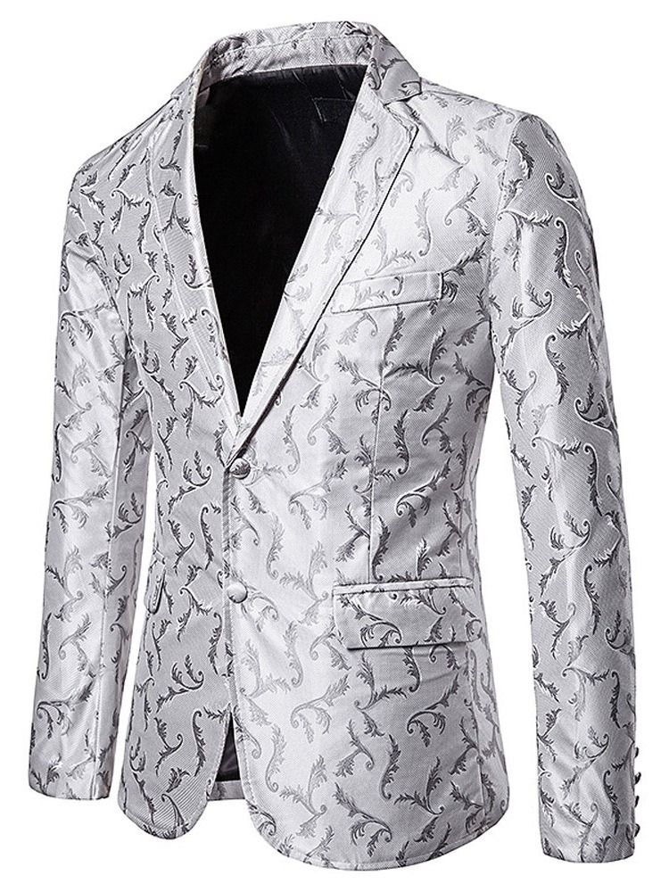 Blazer De Loisirs Pour Hommes À Boutonnage Simple Imprimé