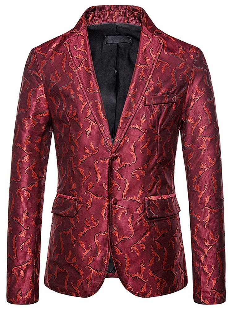 Blazer De Loisirs Pour Hommes À Boutonnage Simple Imprimé