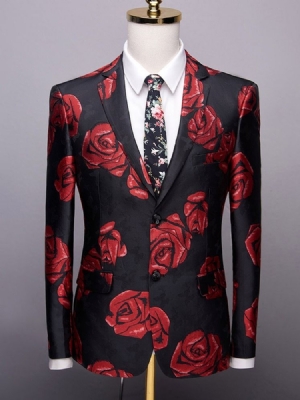 Blazer De Loisirs Pour Hommes À Imprimé Floral Et Mince