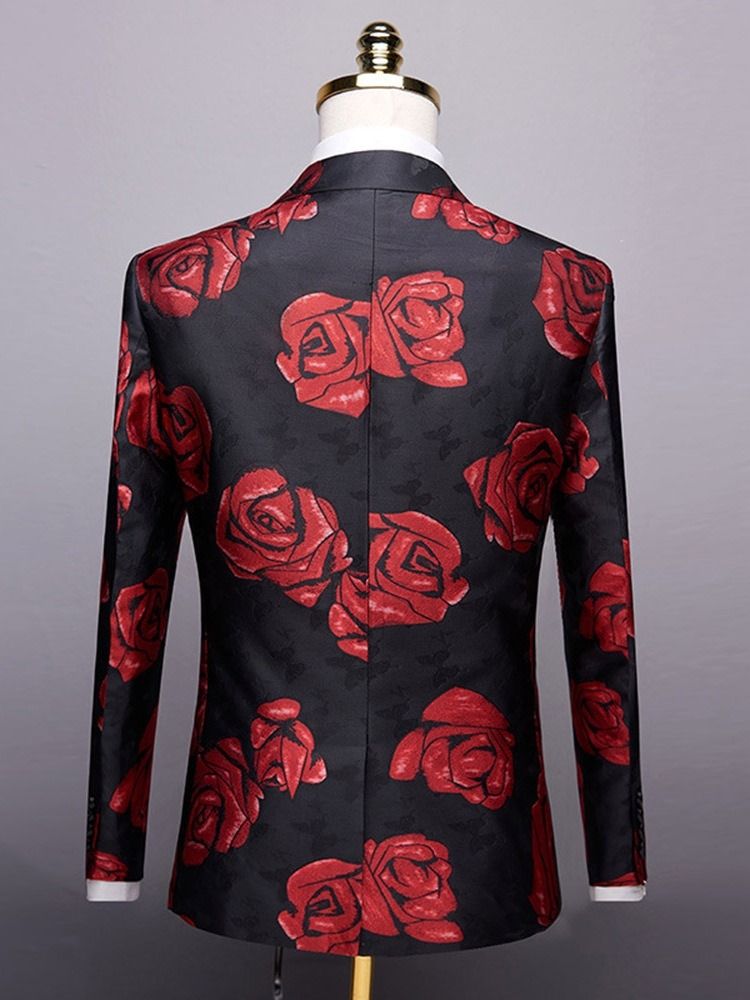 Blazer De Loisirs Pour Hommes À Imprimé Floral Et Mince