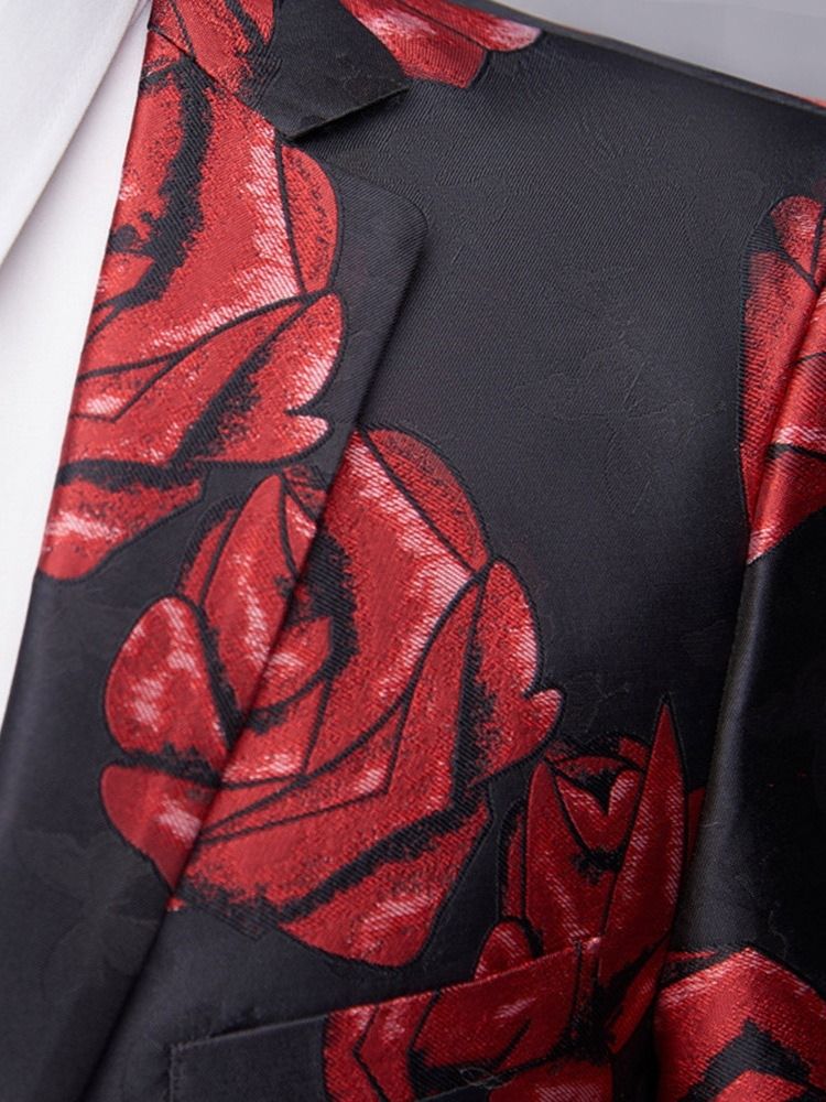 Blazer De Loisirs Pour Hommes À Imprimé Floral Et Mince