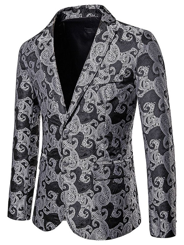 Blazer De Loisirs Pour Hommes En Patchwork À Boutonnage Simple