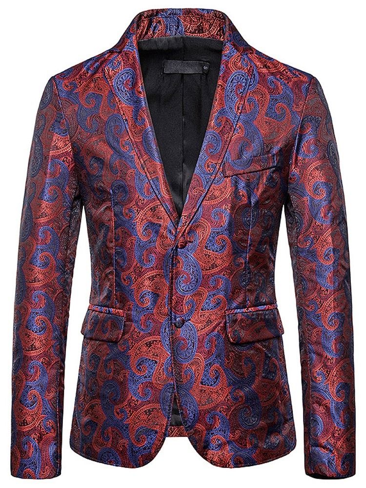 Blazer De Loisirs Pour Hommes En Patchwork À Boutonnage Simple