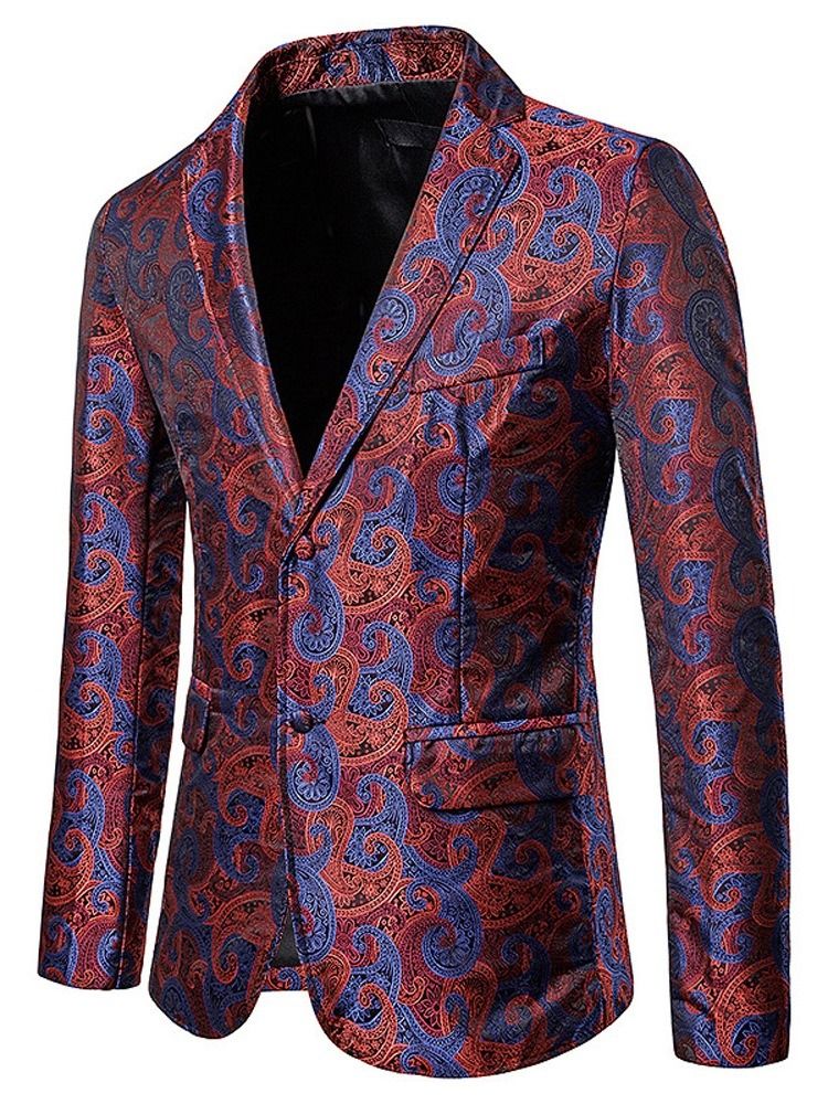 Blazer De Loisirs Pour Hommes En Patchwork À Boutonnage Simple