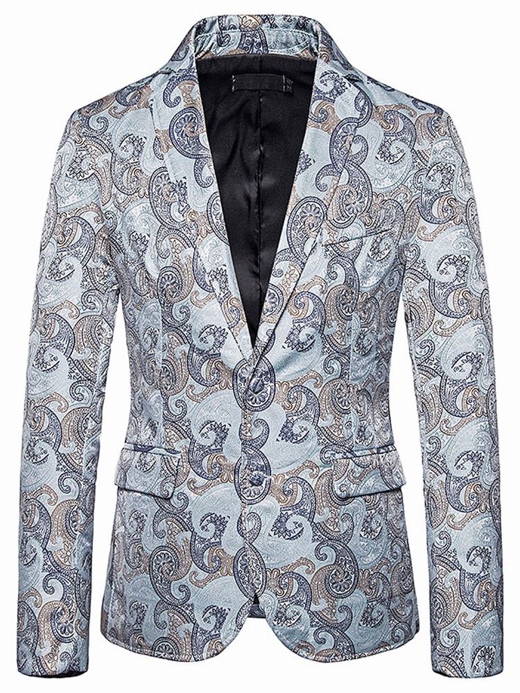 Blazer De Loisirs Pour Hommes En Patchwork À Boutonnage Simple