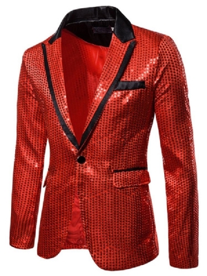 Blazer De Loisirs Pour Hommes À Un Bouton Et Bloc De Couleur