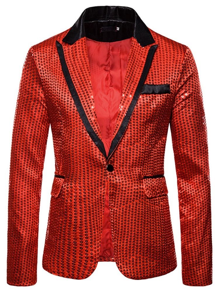 Blazer De Loisirs Pour Hommes À Un Bouton Et Bloc De Couleur