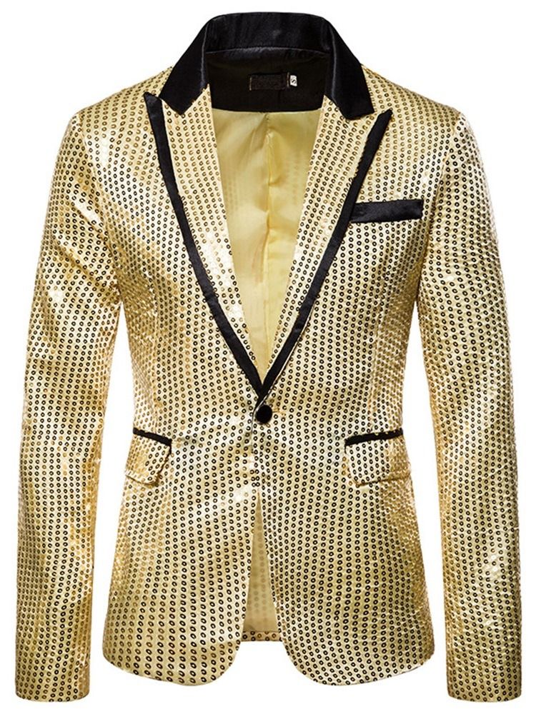 Blazer De Loisirs Pour Hommes À Un Bouton Et Bloc De Couleur