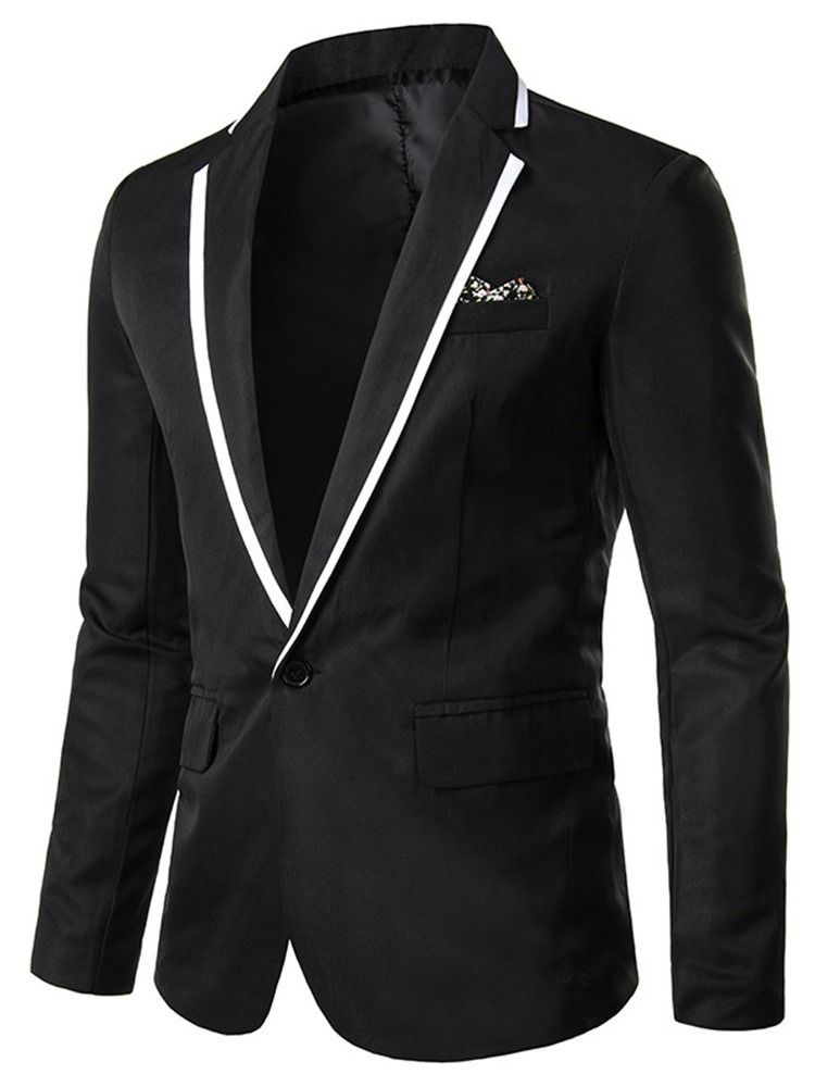 Blazer De Loisirs Pour Hommes À Un Bouton Et Revers Cranté