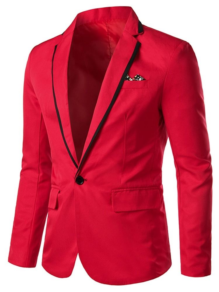 Blazer De Loisirs Pour Hommes À Un Bouton Et Revers Cranté