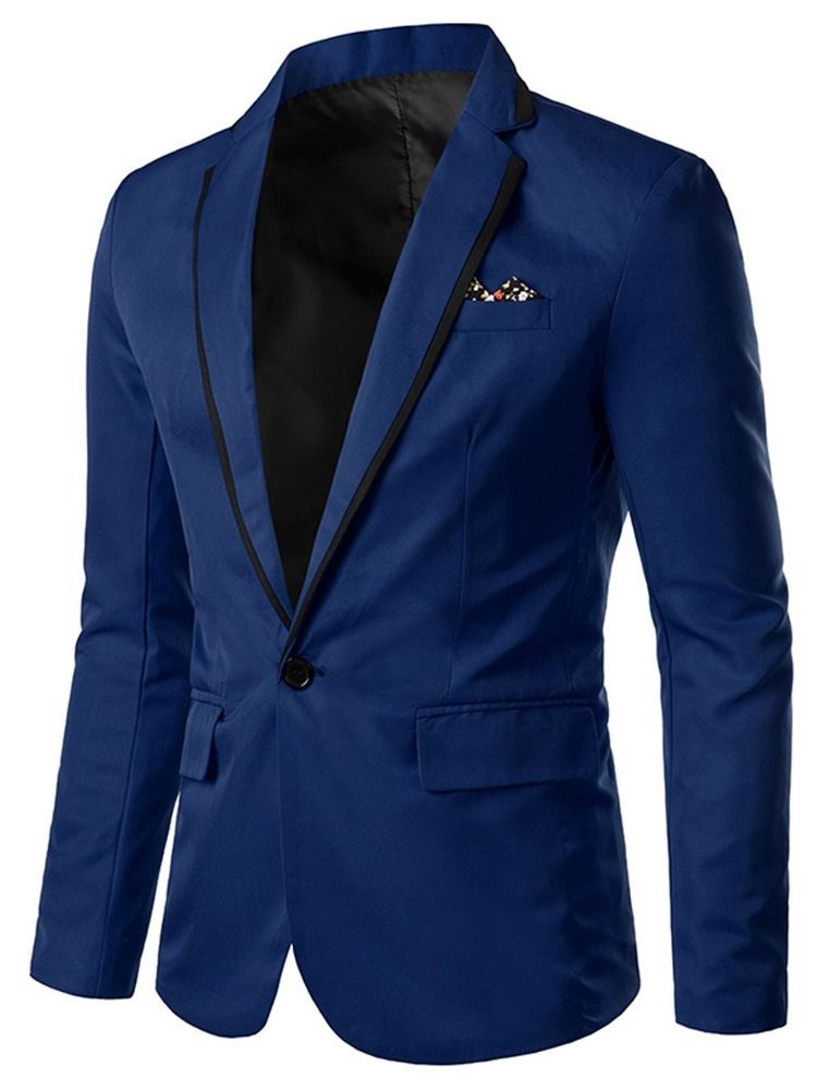 Blazer De Loisirs Pour Hommes À Un Bouton Et Revers Cranté