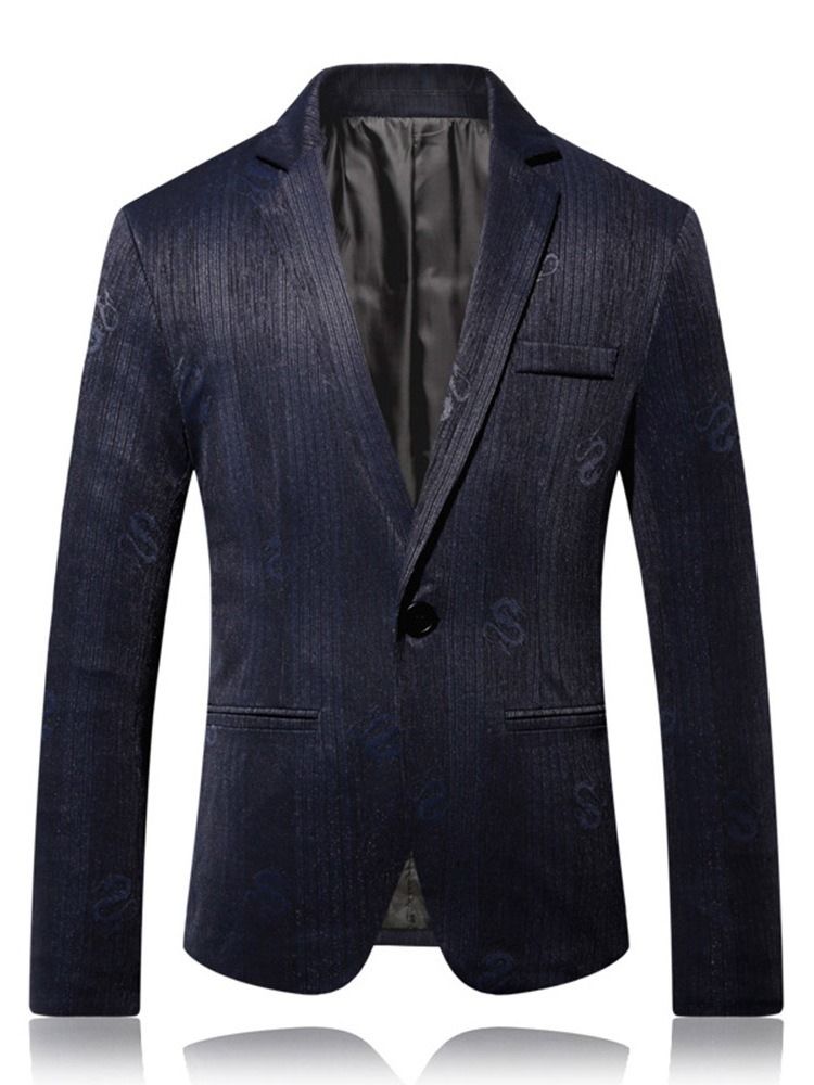 Blazer De Loisirs Pour Hommes À Un Bouton Et À Revers Cranté