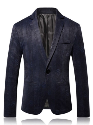 Blazer De Loisirs Pour Hommes À Un Bouton Et À Revers Cranté