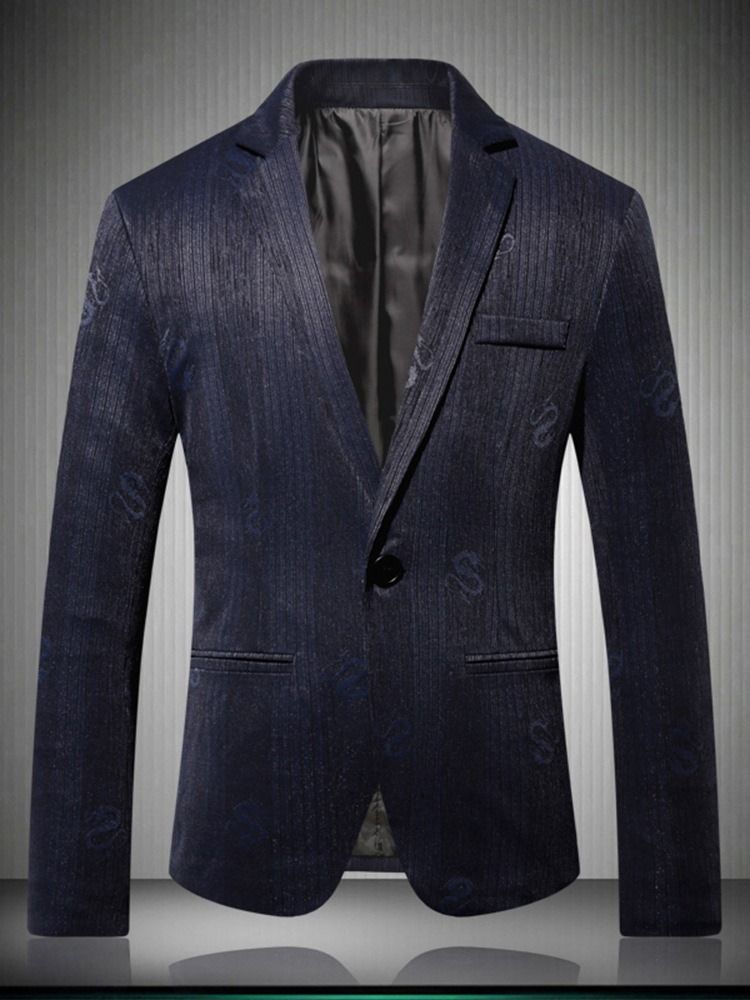 Blazer De Loisirs Pour Hommes À Un Bouton Et À Revers Cranté