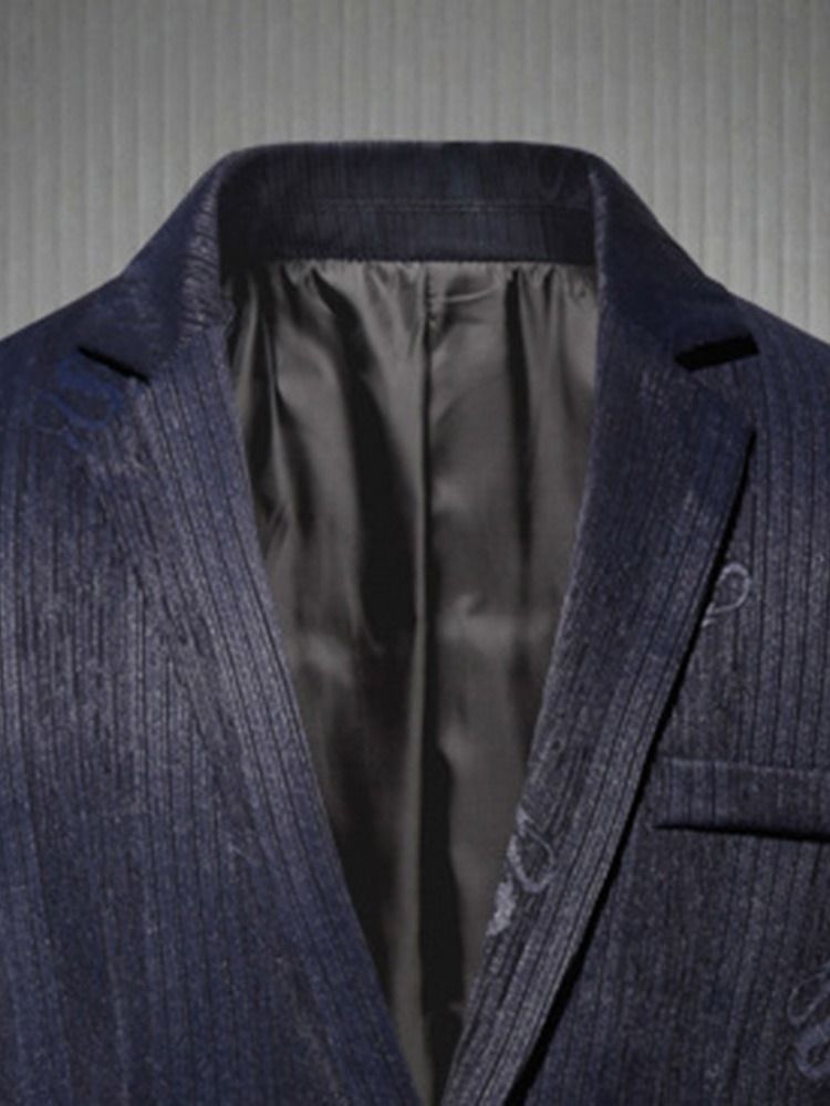 Blazer De Loisirs Pour Hommes À Un Bouton Et À Revers Cranté