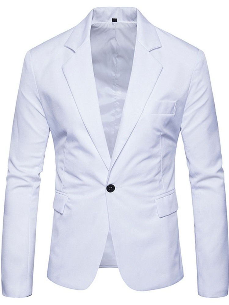 Blazer De Loisirs Pour Hommes À Un Bouton Et À Revers Cranté