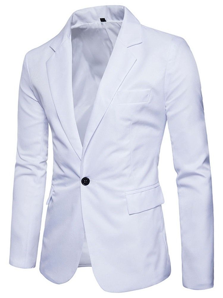 Blazer De Loisirs Pour Hommes À Un Bouton Et À Revers Cranté