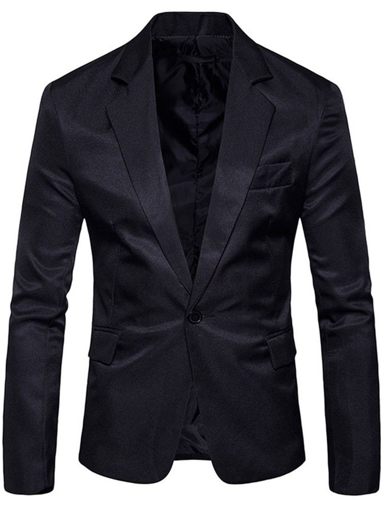 Blazer De Loisirs Pour Hommes À Un Bouton Et À Revers Cranté