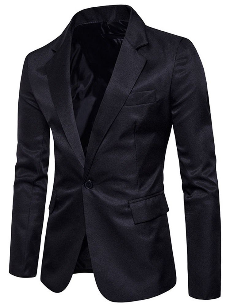 Blazer De Loisirs Pour Hommes À Un Bouton Et À Revers Cranté