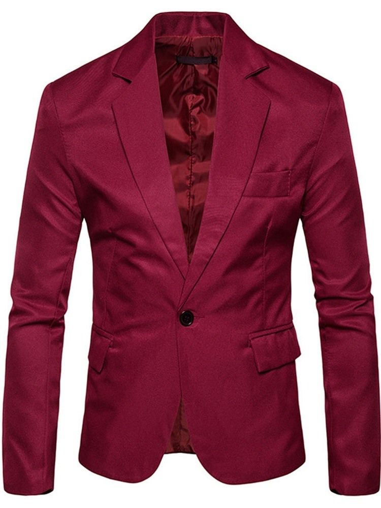 Blazer De Loisirs Pour Hommes À Un Bouton Et À Revers Cranté