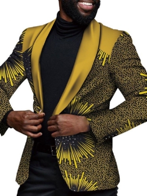 Blazer De Loisirs Pour Hommes À Un Bouton Imprimé